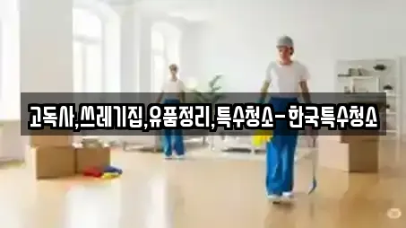 고독사,쓰레기집,유품정리,특수청소-한국특수청소