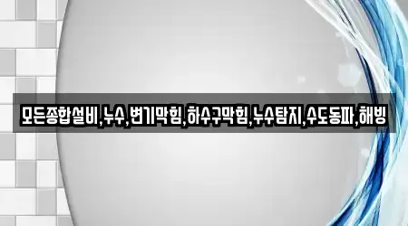 모든종합설비,누수,변기막힘,하수구막힘,누수탐지,수도동파,해빙