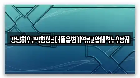 강남하수구막힘싱크대뚫음변기역류고압세척누수탐지