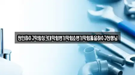 천안하수구막힘싱크대막힘변기막힘소변기막힘뚫음하수구선생님