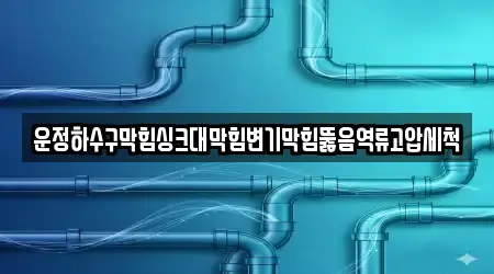 운정하수구막힘싱크대막힘변기막힘뚫음역류고압세척