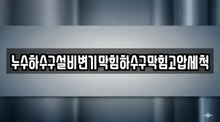 누수하수구설비변기막힘하수구막힘고압세척