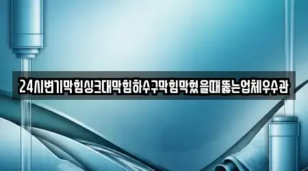 24시변기막힘싱크대막힘하수구막힘막혔을때뚫는업체우수관