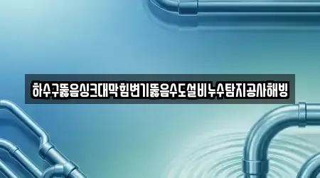 하수구뚫음싱크대막힘변기뚫음수도설비누수탐지공사해빙