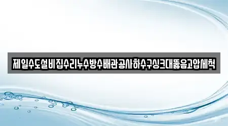 제일수도설비집수리누수방수배관공사하수구싱크대뚫음고압세척