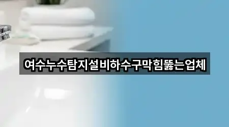 여수누수탐지설비하수구막힘뚫는업체