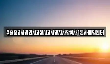 서울 용산구 남영동 중고차매입 전문 수출중고차법인차고장사고차망자차압류차1톤차매입센터
