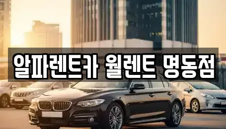 서울 종로구 훈정동 렌트카 전문 알파렌트카 월렌트 명동점