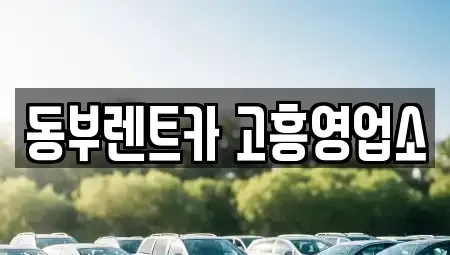 전남 여수시 장기렌트카 전문 동부렌트카 고흥영업소