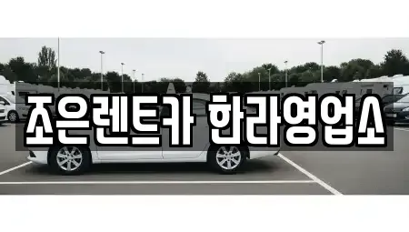 충북 청주시 청원구 오동동 렌트카 전문 조은렌트카 한라영업소
